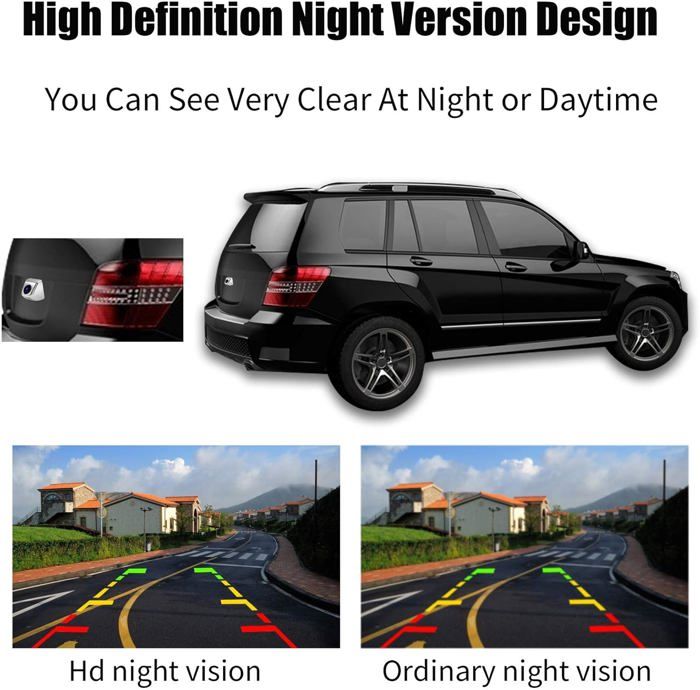 TENP Caméra De Recul Vision Nocturne HD + Radar Visuel - Pour Voiture, SUV, Camion, Camping-Car - Étanchéité IP68 Et Alarme Buzzer