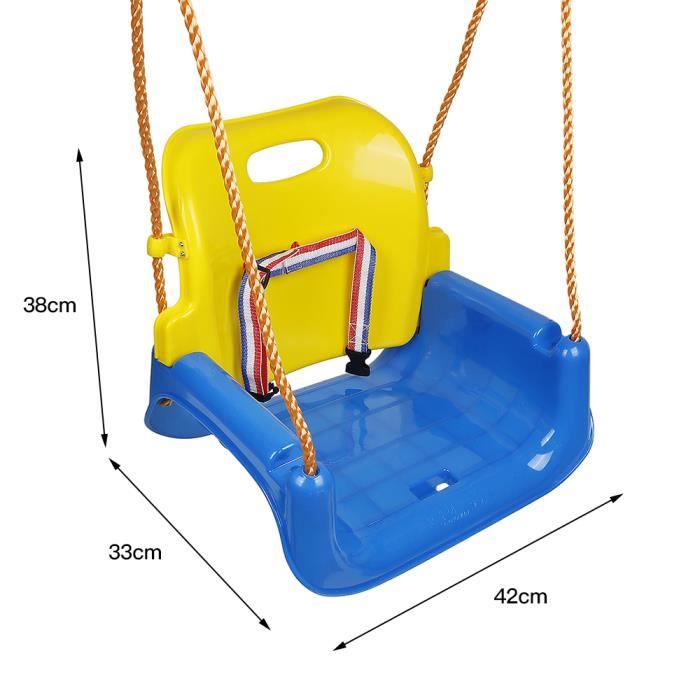 Siège de balançoire pour enfants Chargé Maximum 100kg (Bleu (sans