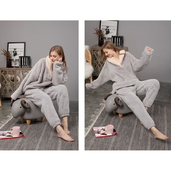 Pyjama polaire hiver brodé femme PASSION