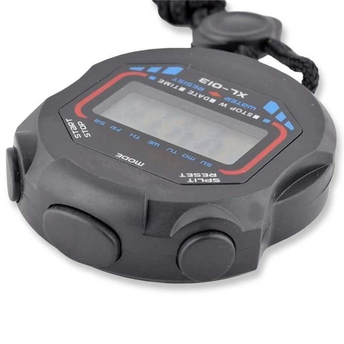 Lot De 6 Chronomètres Numériques Multifonctions – Grand Écran LCD – Date, Heure, Alarme – Pour Sportifs Et Arbitres – Noir