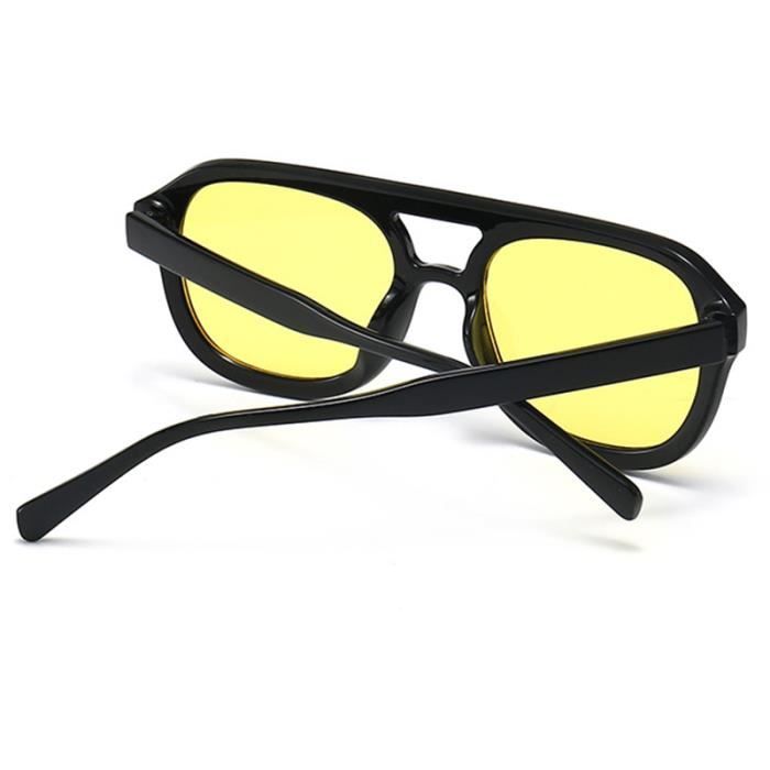 Lunettes De Soleil Vintage Grand Cadre Carré Métallique Doré - UV400, Anti-reflet, Look Rétro