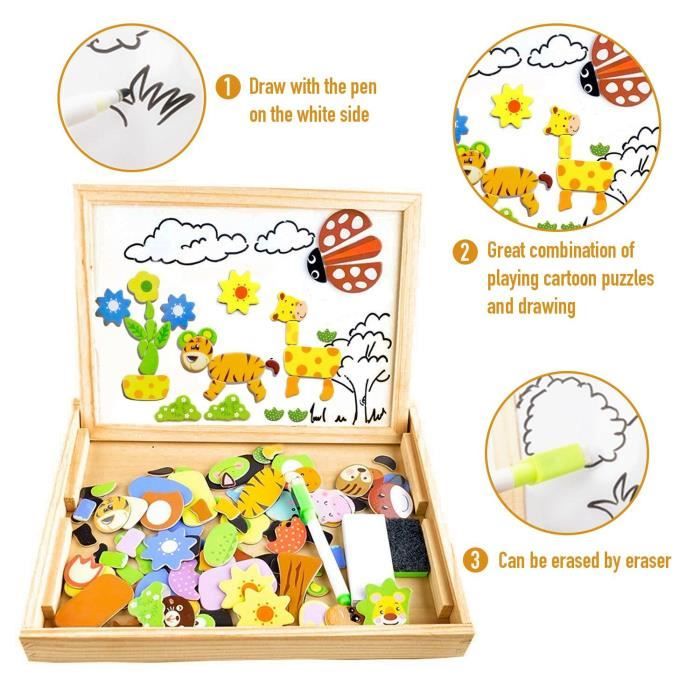 Ensemble de 6 puzzles en bois animaux Stillcool pour enfants de 2 à 5 ans -  Cdiscount Jeux - Jouets
