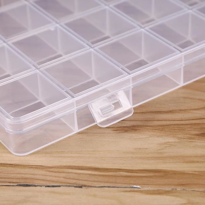 Boîte Organisateur Plastique Eauta – 36 Compartiments Réglables – Claire – Idéale Pour Bijoux, Perles, Vis Et Matériel De Pêche