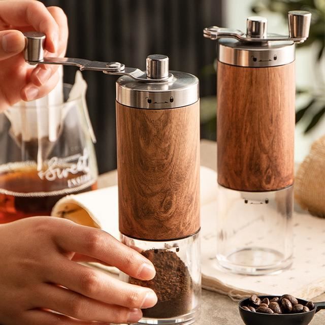 Moulin à café,C--Moulin à café manuel portable avec manivelle, moulin à  café en bois Mars, accessoires de grains de café