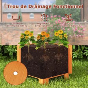 Jardinière Extérieure Sur Pieds Avec Treillis - 129x124 Cm, 174L - Carré Potager Surélevé Pour Tomates, Plantes Grimpantes