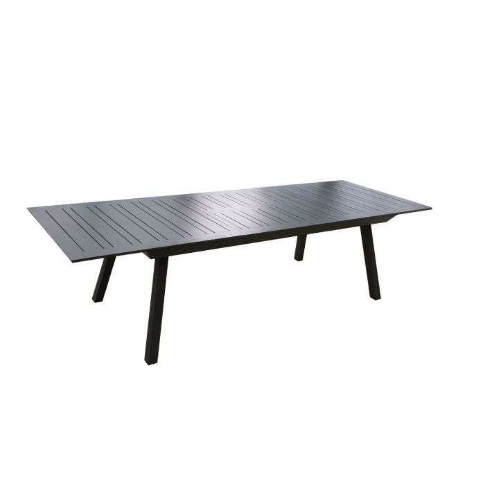 Table de jardin extensible aluminium blanche 200/300cm + 10