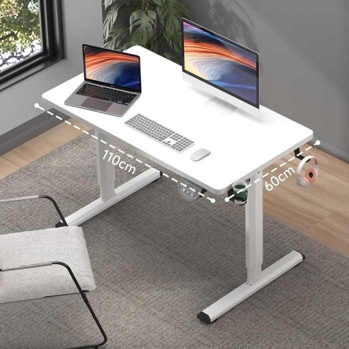 Dripex Bureau élévateur électrique 110 x 60 cm, Standing Desk