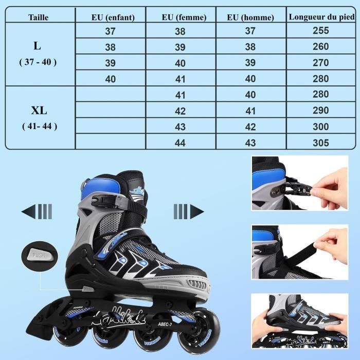 Rollers enfant-adulte-Rollers femme/homme/garçon-Roller alignée