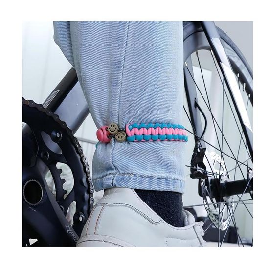 Serre-pantalon Vélo Unisexe – Brassard Réfléchissant Avec Bande élastique Et Boucle, Pour Cyclisme, Jogging, Rando (21g, Motif Sourire)