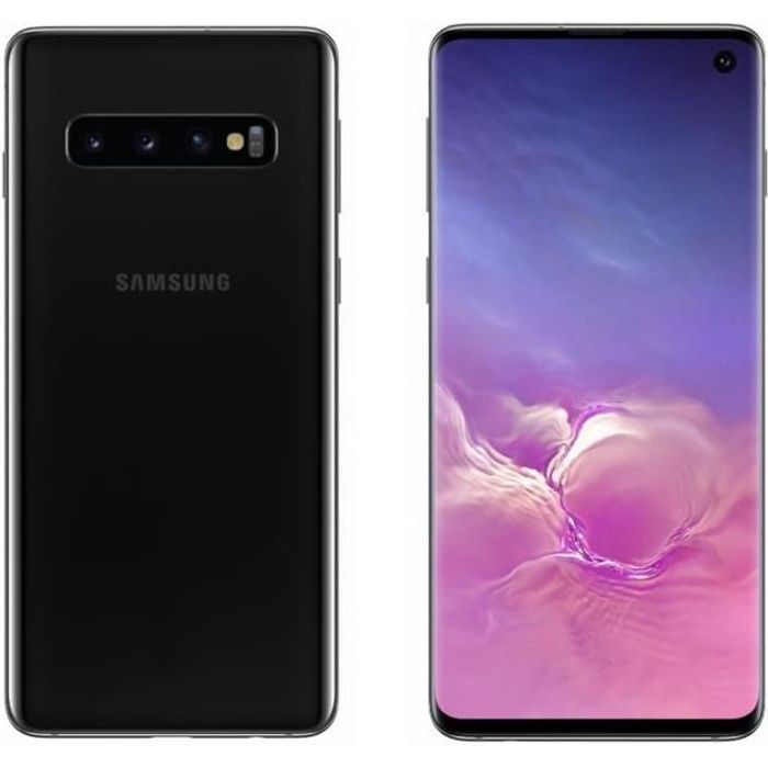 Vente T&eacute;l&eacute;phone portable Samsung Galaxy S10 128 go Noir - Double sim pas cher
