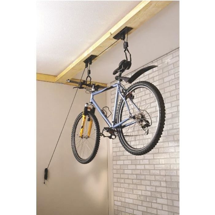 Support pour accrocher Les vélos au Plafond par des Cordes et de poulies PrimeMatik Support pour accrocher Les vélos au Plafond par des Cordes et de poulies PrimeMatik