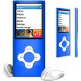 Lecteur numérique - Lecteur MP3 MP4 16 Go avec radio FM - Bleu-0