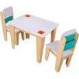 KidKraft - Ensemble de meubles table et 2 chaises de rangement Pocket en bois – Naturel-0