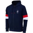 Sweat Zippé à Capuche Equipe De France De Football – Collection Officielle FFF – Coton/polyester – Taille Homme – 100% Bleu