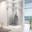 Panneau mural 100 x 210 cm, revêtement pour douche et salle de bains, DécoDesign SOFTTOUCH, Schulte, Béton ciré-0
