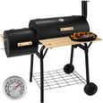 TECTAKE Barbecue, Grill, Fumoir, Smoker Américain XXL avec thermomètre de température - Charbon de Bois-0