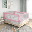 vidaXL Barrière de sécurité de lit d'enfant Rose 160x25 cm Tissu 10203-0
