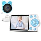 FOSMET BabyPhone, Zoom 4X, 2.4GHz Communication Bidirectionnelle, Berceuse, Vision Nocturne, VOX Capteur de Température, Bleu