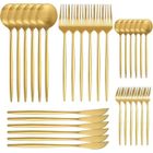 Couverts de table - LANTHOUR - Ménagère 30 pièces - Acier inoxydable - Or - Pour 6 personnes