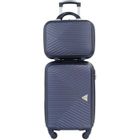 Valise cabine 4 roues et Vanity S Alistair - Collection Iron - ABS ultra résistant - Bleu