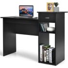DREAMADE Bureau Informatique d'Ordinateur avec Grand Espace de Rangement, Table d’Ordinateur avec Tiroir pour Salon Bureau,Noir