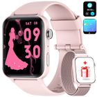 FEIPUQU Montre Connectée Sport Femme Homme, Montre Smartwatch Appel Bluetooth 100 Modes Sport Moniteur Fréquence Cardiaque,Rose
