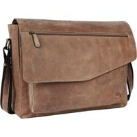 TUSC Triton sac en cuir marron sac pour ordinateur portable 17,3 pouces sac a bandouliere pour hommes, mallette, sac a bandou