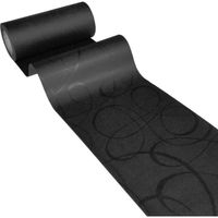 JUNOPAX Chemin de Table en papier LOOP - Bouclés noir 50 m x 0,20 m |  imperméable et peut être essuyée