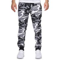 Pantalon Camouflage Homme Casual Pantalons De Sport en Vrac Taille Elastique Sarouel Fitness Yoga Camo Sweat Pants, Blanc, M