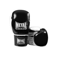 Gants de boxe cuir Metal Boxe sparring - noir/blanc - 16 oz