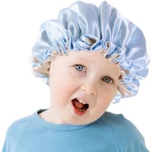 3 pièces enfants Satin Bonnet bonnet de couchage soie large bande chapeaux de  nuit cheveux pour cheveux naturels adolescents enfant en bas âge bébé 