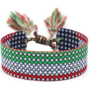BRACELET - GOURMETTE Bracelet Amitié Boho avec Franges Multicolores - SL-299 - Vert - Bijoux Femme et Fille