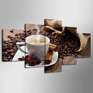 Tableau grains de café bois et moulin à café - 60 x 40 cm