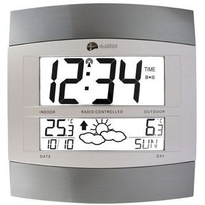 - JW108 Oregon Scientific Horloge Murale Jumbo Large Ecran avec pr/évisions m/ét/éo noir