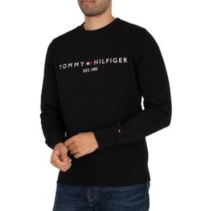 SWEATSHIRT Tommy Hilfiger Pour des hommes Sweat-shirt à  logo, Noir