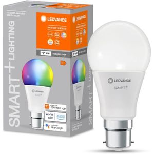 AMPOULE INTELLIGENTE LEDVANCE Lampe LED intelligente avec technologie WiFi, B22d-base, optique dépolie ,Couleurs RGBW modifiables, couleur de lère mo213