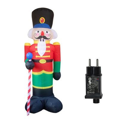 Soldat Casse-noisette Gonflable De Noël 245 Cm Avec Lumières LED - Décoration Extérieure/intérieure, Tissu Polyester Imperméable - 8