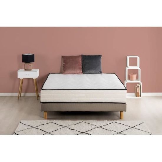 IZAC - Ensemble Matelas Mousse Ep.20cm + Sommier Tapissier Beige 140x190 cm IZAC - Ensemble Matelas Mousse Ep.20cm + Sommier Tapissier Beige 140x190 cm