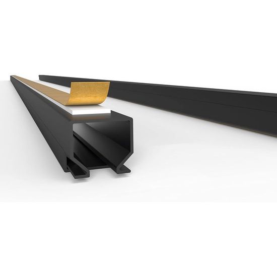 Goulotte Câbles Autocollante Pro 10 M – 15x10 Mm + 5x2 M, Bande Adhésive Mousse Forte, Noir
