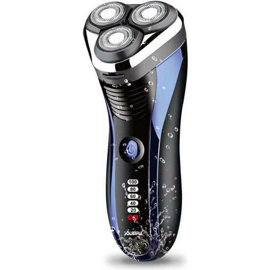 Solimpia Rasoir électrique Homme Tondeuse Barbe pour hommes rechargeable rasoir à têtes rotatives et Ecran LCD sans fil