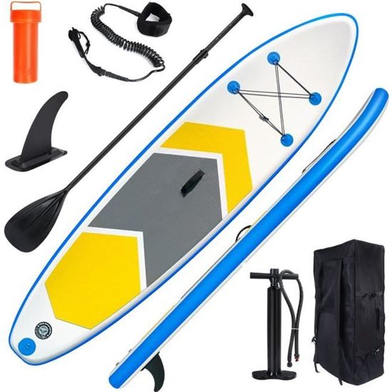 DOMICILE Pack Paddle Gonflable de CourseStand-up Adulte - 300x76x15cm - Avec accessoires complet +Jeu de tubes de réparation