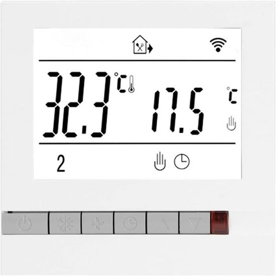 Thermostat Intelligent, 11*10*6 Thermostat De Chauffage Électrique Bouton Lcd Blanc Contrôleur
