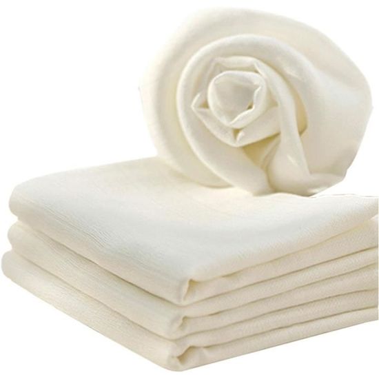 Lot De 8 Chiffons En Mousseline Coton Bébé Fychuo – 30,5 Cm, 6 Couches, Blanc, Ultra Absorbant, Doux