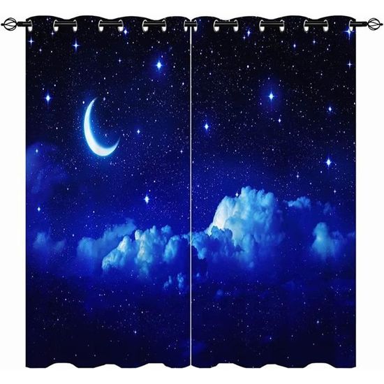 Rideau Occultant 3D Océan Bleu Ciel - Impression Photo, Marque Sweethome, Tissu Blockout, Neuf