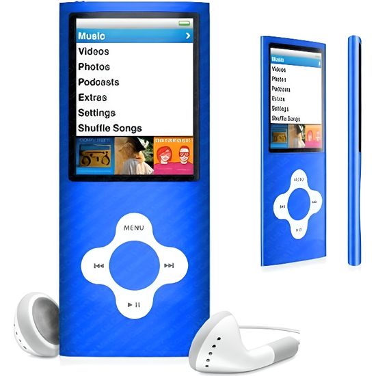 Lecteur numérique - Lecteur MP3 MP4 16 Go avec radio FM - Bleu