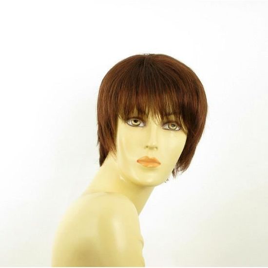 Perruque Courte Femme Couleur Châtain Cuivré Intense - Ref LOUISE - Synthétique