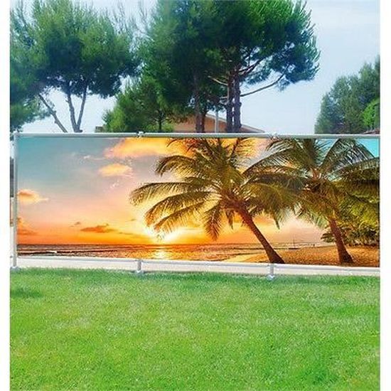 balcon ou terrasse Palmiers 9102 Brise vue déco imprimé pour jardin