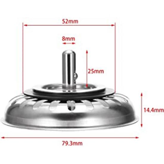 2 Passoires D’évier De Cuisine – Argentées – Dimensions 2,87 X 1,69 X 1,18 Pouces – Neuf