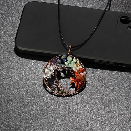 Collier Pendentif Yin Yang Arbre De Vie – Acier Inoxydable, Chaîne 51cm