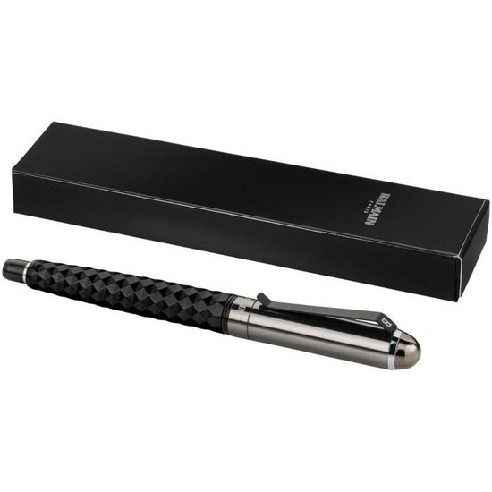 Stylo Plume Balmain Damier Noir Et Argenté - Avec étui Cuir, Recharge, Occasion